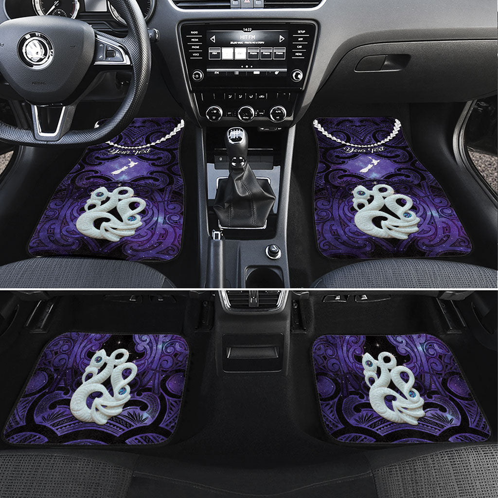 Personalised Maori Matariki Manaia Waiporoporo Car Mats Maori Kowhaiwhai Pattern Galaxy LT01 Set 4pcs Purple - Polynesian Pride