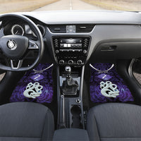 Personalised Maori Matariki Manaia Waiporoporo Car Mats Maori Kowhaiwhai Pattern Galaxy LT01 Set 2pcs - Front Purple - Polynesian Pride