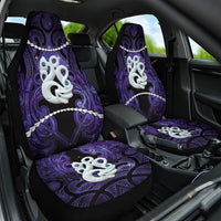 Maori Matariki Manaia Waiporoporo Car Seat Cover Maori Kowhaiwhai Pattern Galaxy LT01 One Size Purple - Polynesian Pride