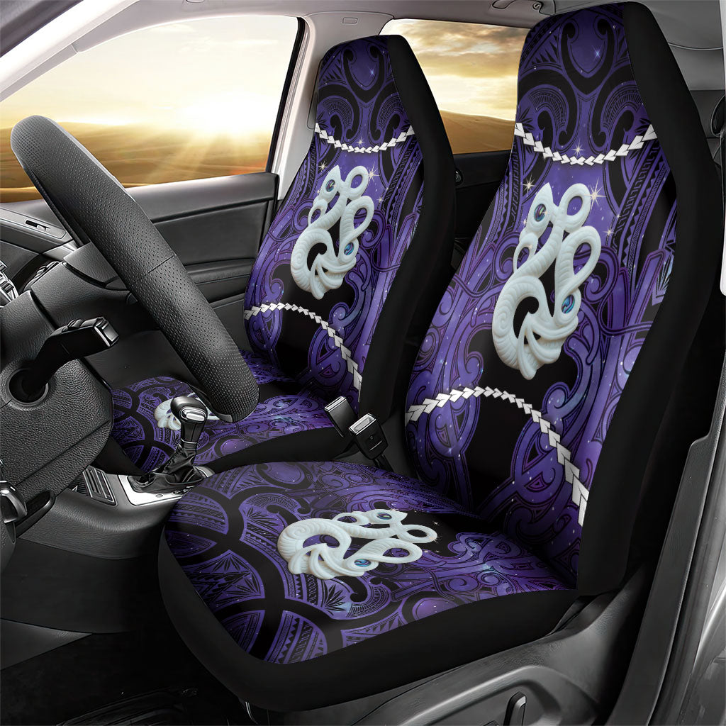 Maori Matariki Manaia Waiporoporo Car Seat Cover Maori Kowhaiwhai Pattern Galaxy LT01 - Polynesian Pride