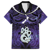 Personalised Maori Matariki Manaia Waiporoporo Family Matching Off Shoulder Short Dress and Hawaiian Shirt Maori Kowhaiwhai Pattern Galaxy