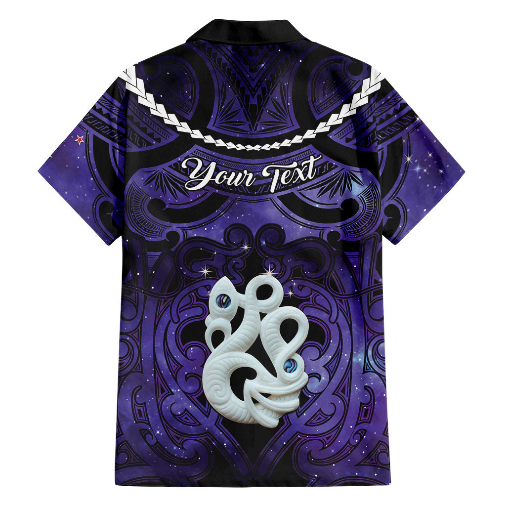 Personalised Maori Matariki Manaia Waiporoporo Family Matching Puletasi and Hawaiian Shirt Maori Kowhaiwhai Pattern Galaxy