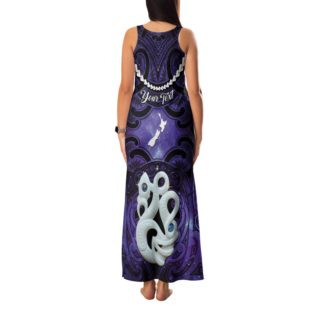 Personalised Maori Matariki Manaia Waiporoporo Family Matching Tank Maxi Dress and Hawaiian Shirt Maori Kowhaiwhai Pattern Galaxy