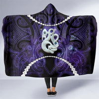 Maori Matariki Manaia Waiporoporo Hooded Blanket Maori Kowhaiwhai Pattern Galaxy LT01 One Size Purple - Polynesian Pride