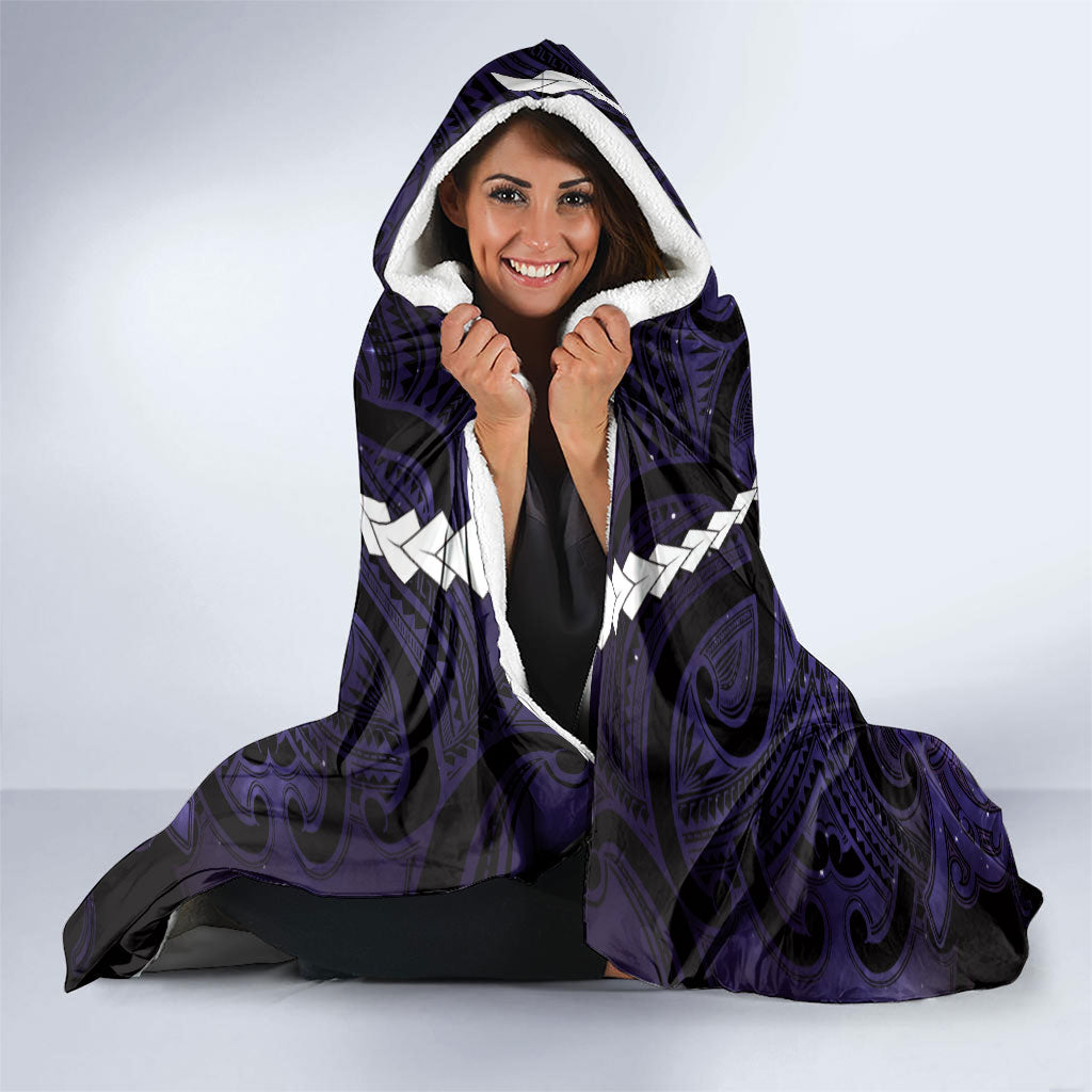 Maori Matariki Manaia Waiporoporo Hooded Blanket Maori Kowhaiwhai Pattern Galaxy LT01 - Polynesian Pride
