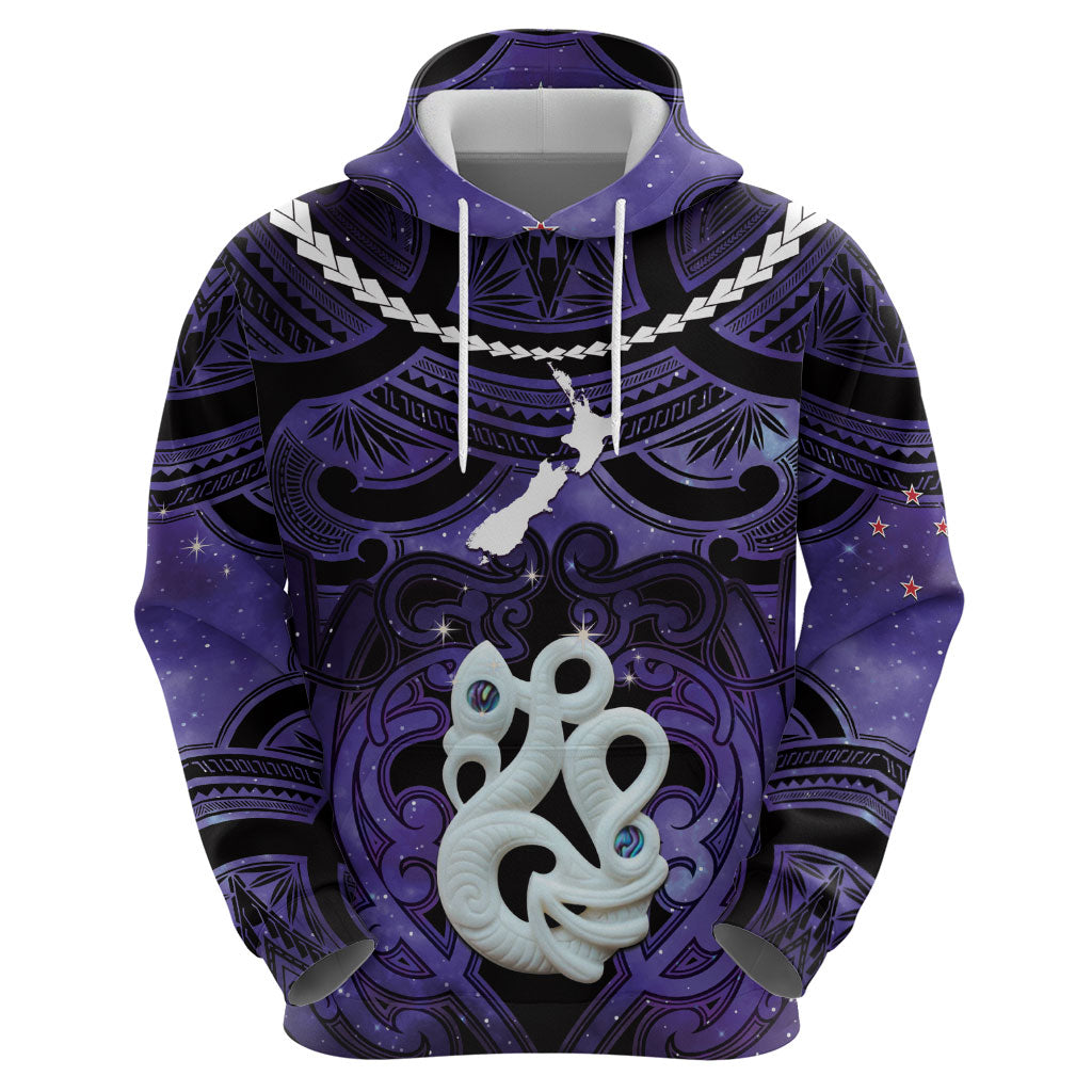 Personalised Maori Matariki Manaia Waiporoporo Hoodie Maori Kowhaiwhai Pattern Galaxy LT01 - Polynesian Pride