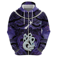 Personalised Maori Matariki Manaia Waiporoporo Hoodie Maori Kowhaiwhai Pattern Galaxy LT01 - Polynesian Pride
