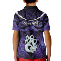 Personalised Maori Matariki Manaia Waiporoporo Kid Polo Shirt Maori Kowhaiwhai Pattern Galaxy LT01 - Polynesian Pride