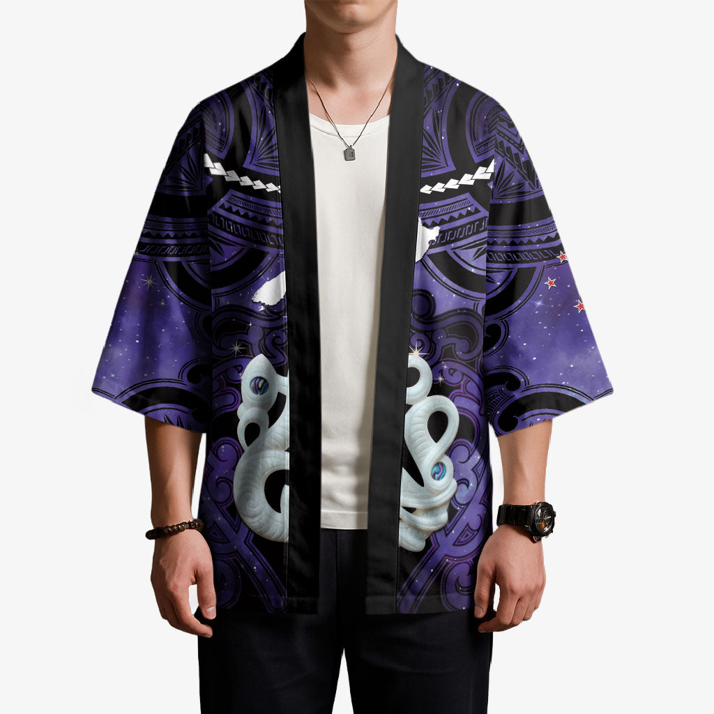 Personalised Maori Matariki Manaia Waiporoporo Kimono Maori Kowhaiwhai Pattern Galaxy LT01 - Polynesian Pride