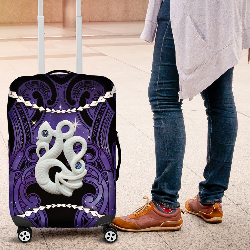 Maori Matariki Manaia Waiporoporo Luggage Cover Maori Kowhaiwhai Pattern Galaxy