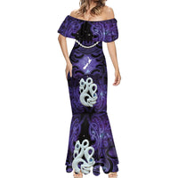 Personalised Maori Matariki Manaia Waiporoporo Mermaid Dress Maori Kowhaiwhai Pattern Galaxy LT01 - Polynesian Pride