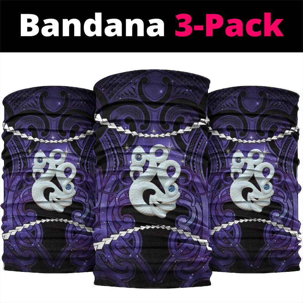 Maori Matariki Manaia Waiporoporo Neck Gaiter Maori Kowhaiwhai Pattern Galaxy LT01 package One Size: 25*50cm Purple - Polynesian Pride