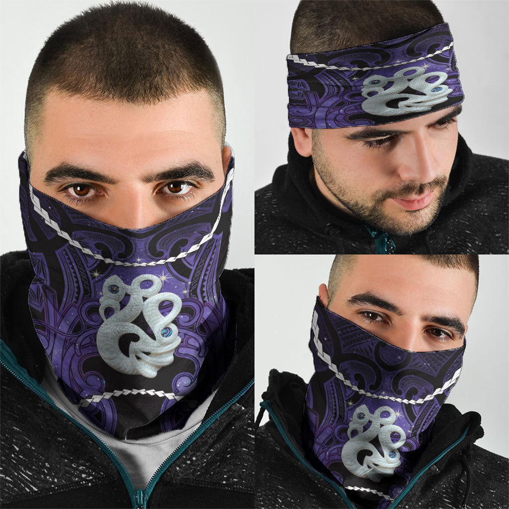 Maori Matariki Manaia Waiporoporo Neck Gaiter Maori Kowhaiwhai Pattern Galaxy LT01 - Polynesian Pride