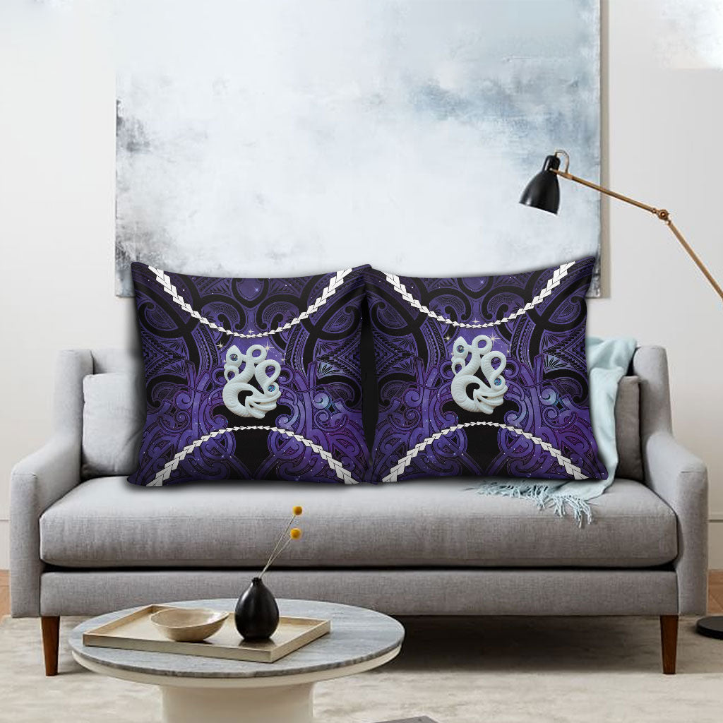 Maori Matariki Manaia Waiporoporo Pillow Cover Maori Kowhaiwhai Pattern Galaxy LT01 - Polynesian Pride