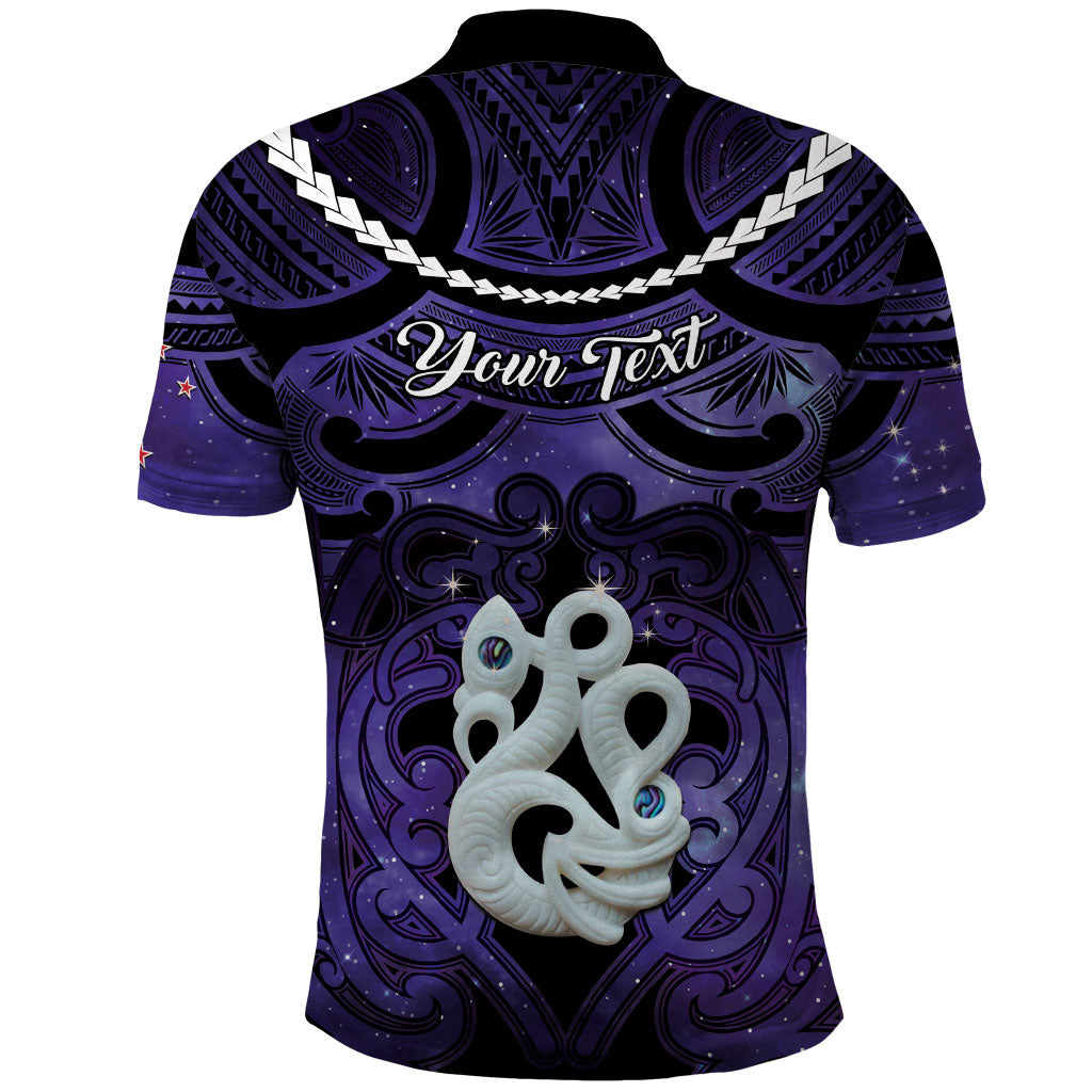 Personalised Maori Matariki Manaia Waiporoporo Polo Shirt Maori Kowhaiwhai Pattern Galaxy LT01 - Polynesian Pride