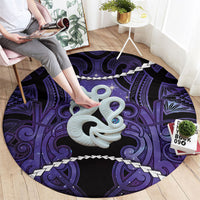 Maori Matariki Manaia Waiporoporo Round Carpet Maori Kowhaiwhai Pattern Galaxy LT01 - Polynesian Pride