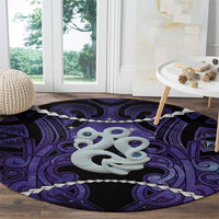 Maori Matariki Manaia Waiporoporo Round Carpet Maori Kowhaiwhai Pattern Galaxy LT01 - Polynesian Pride