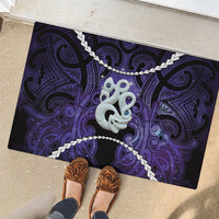 Maori Matariki Manaia Waiporoporo Rubber Doormat Maori Kowhaiwhai Pattern Galaxy LT01 - Polynesian Pride