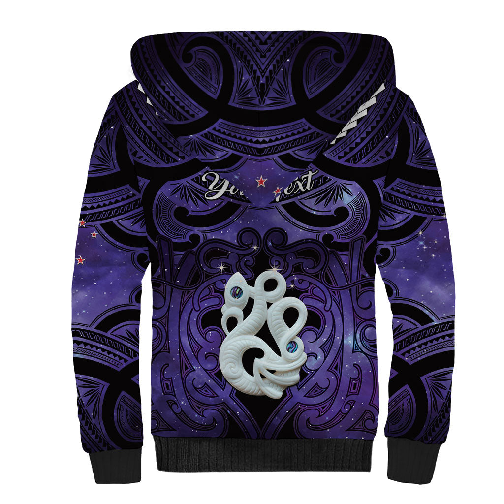 Personalised Maori Matariki Manaia Waiporoporo Sherpa Hoodie Maori Kowhaiwhai Pattern Galaxy LT01 - Polynesian Pride