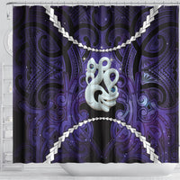 Maori Matariki Manaia Waiporoporo Shower Curtain Maori Kowhaiwhai Pattern Galaxy LT01 - Polynesian Pride