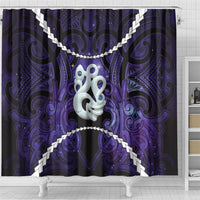Maori Matariki Manaia Waiporoporo Shower Curtain Maori Kowhaiwhai Pattern Galaxy LT01 - Polynesian Pride