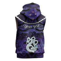 Personalised Maori Matariki Manaia Waiporoporo Sleeveless Hoodie Maori Kowhaiwhai Pattern Galaxy LT01 - Polynesian Pride