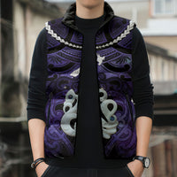 Personalised Maori Matariki Manaia Waiporoporo Sleeveless Puffer Jacket Maori Kowhaiwhai Pattern Galaxy LT01 - Polynesian Pride