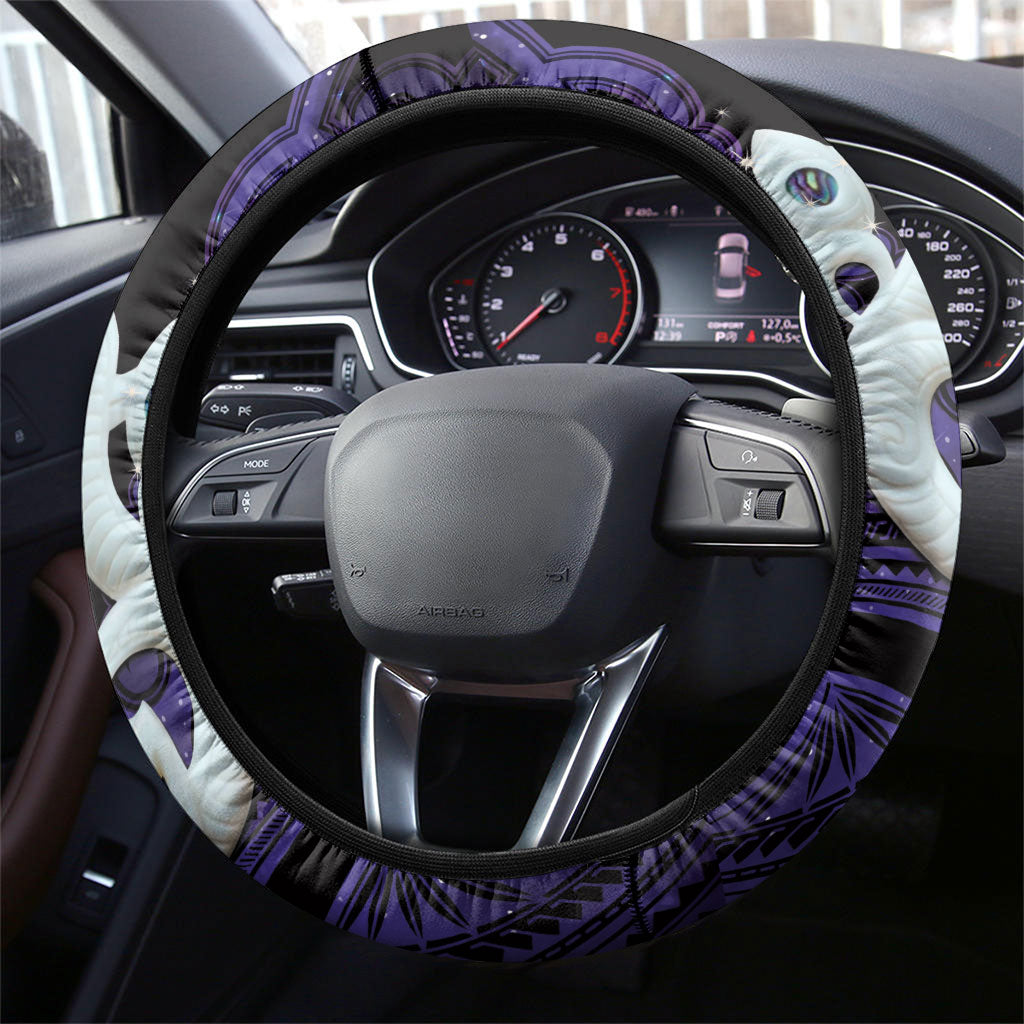 Maori Matariki Manaia Waiporoporo Steering Wheel Cover Maori Kowhaiwhai Pattern Galaxy LT01 - Polynesian Pride