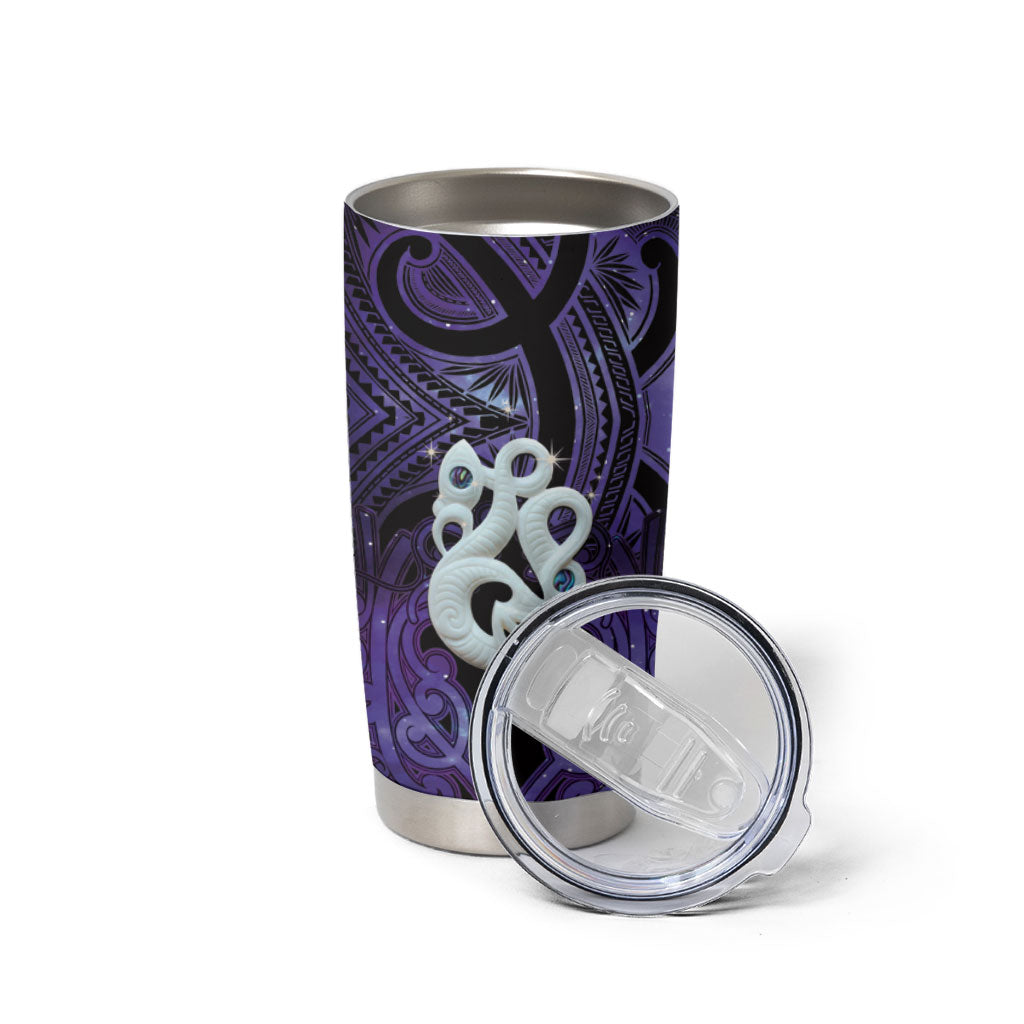 Personalised Maori Matariki Manaia Waiporoporo Tumbler Cup Maori Kowhaiwhai Pattern Galaxy LT01 - Polynesian Pride