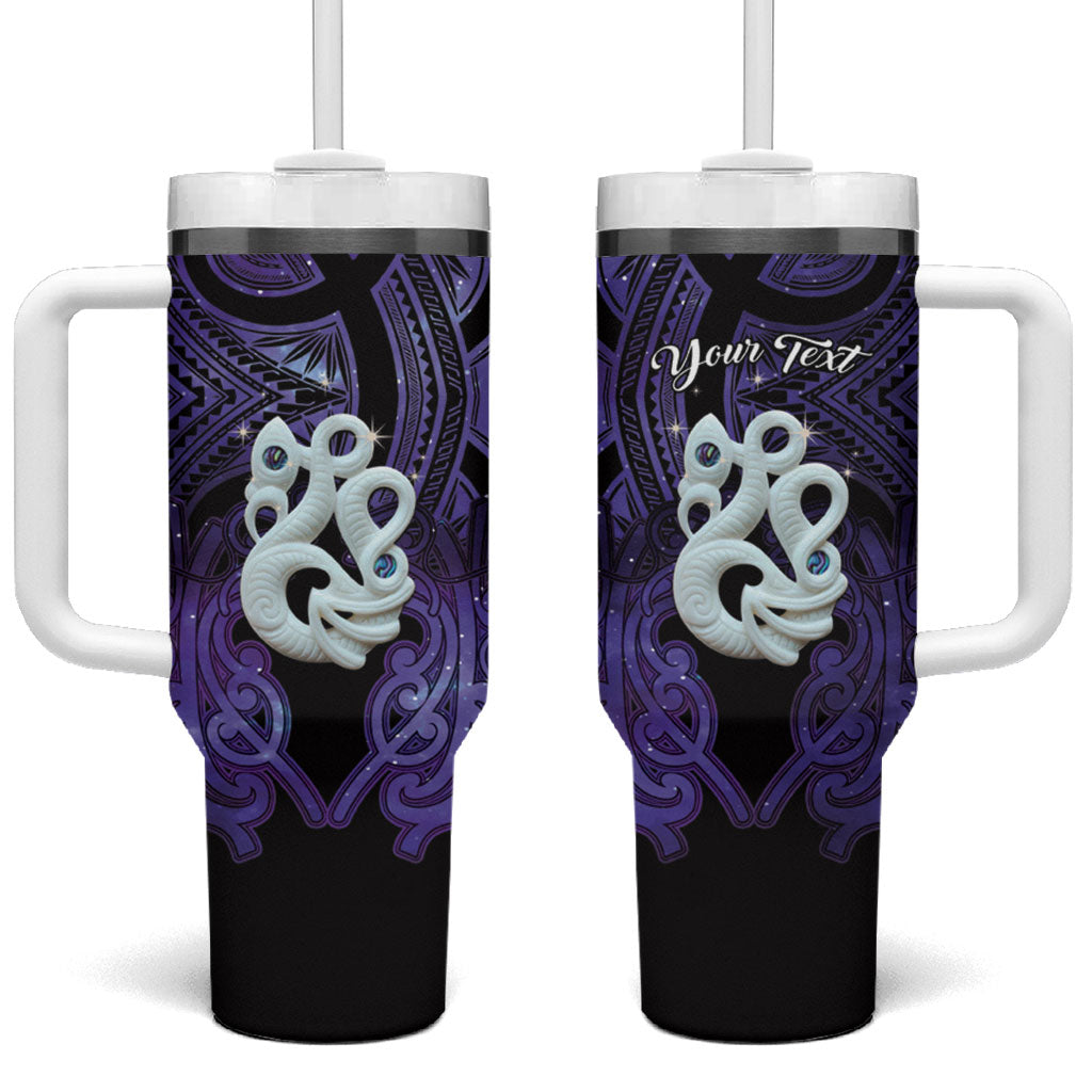 Personalised Maori Matariki Manaia Waiporoporo Tumbler With Handle Maori Kowhaiwhai Pattern Galaxy