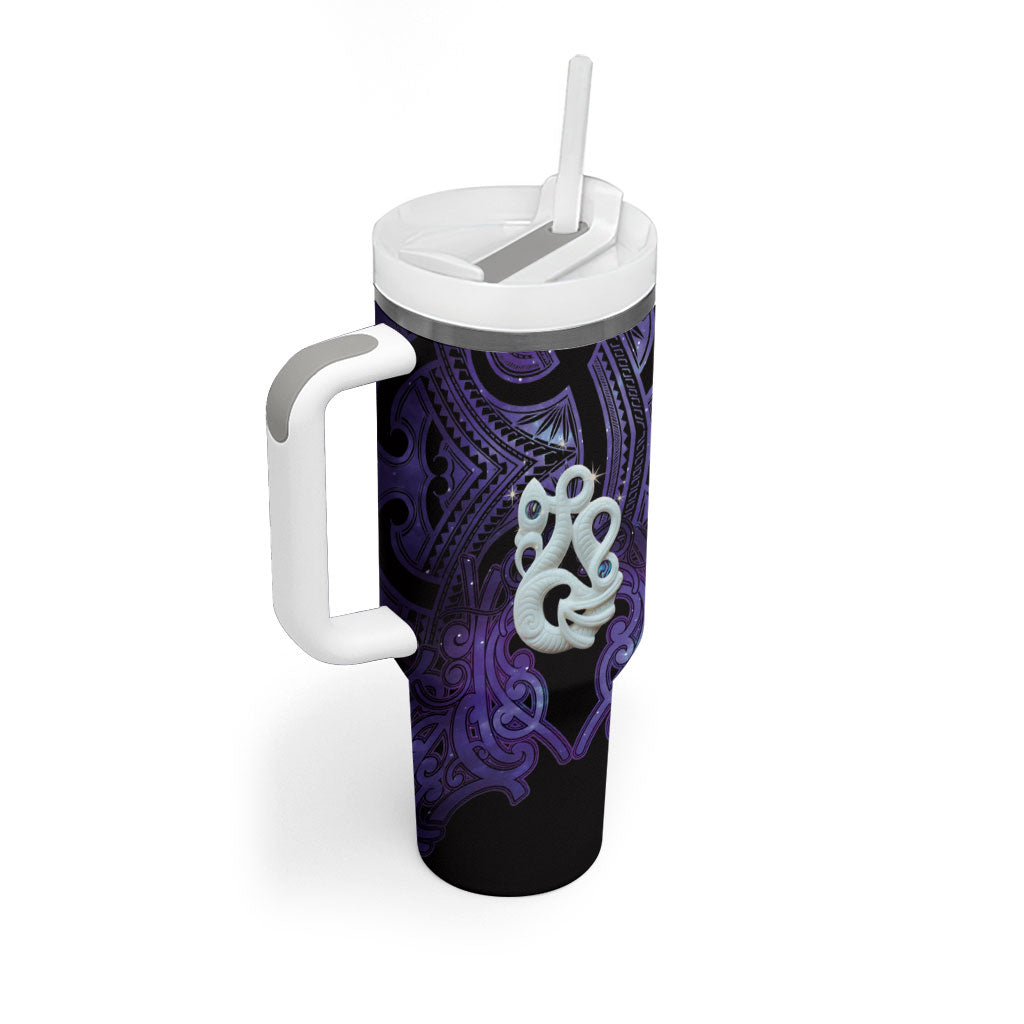 Personalised Maori Matariki Manaia Waiporoporo Tumbler With Handle Maori Kowhaiwhai Pattern Galaxy