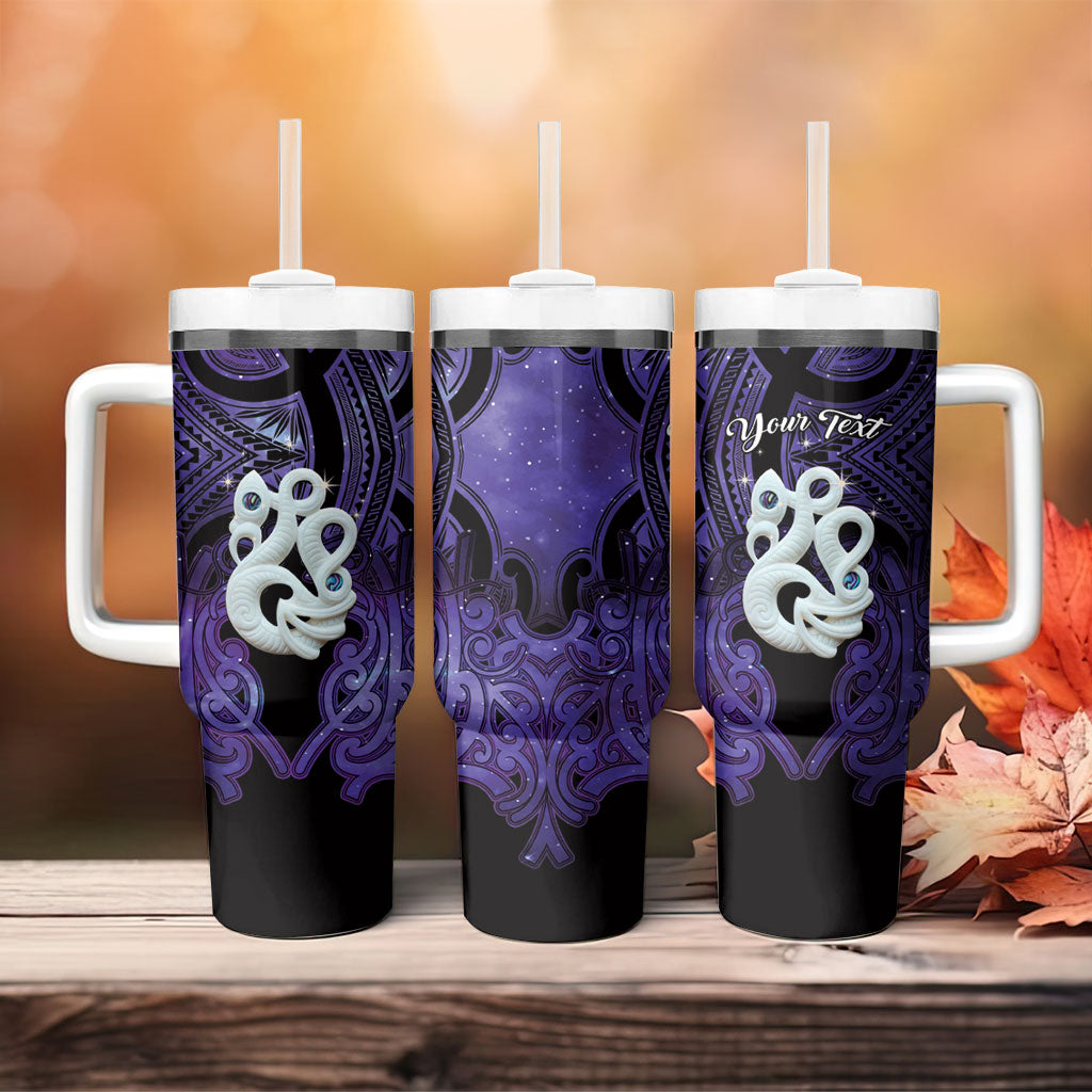 Personalised Maori Matariki Manaia Waiporoporo Tumbler With Handle Maori Kowhaiwhai Pattern Galaxy