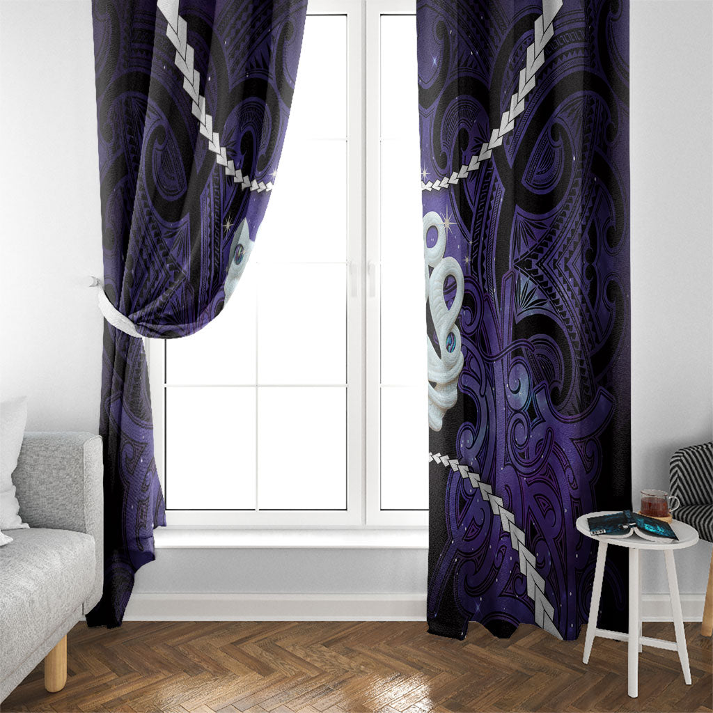 Maori Matariki Manaia Waiporoporo Window Curtain Maori Kowhaiwhai Pattern Galaxy LT01 - Polynesian Pride