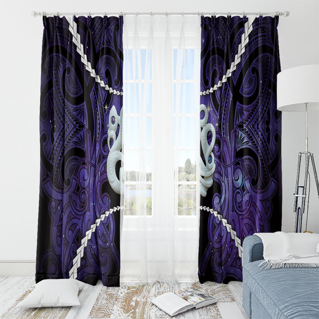 Maori Matariki Manaia Waiporoporo Window Curtain Maori Kowhaiwhai Pattern Galaxy LT01 - Polynesian Pride