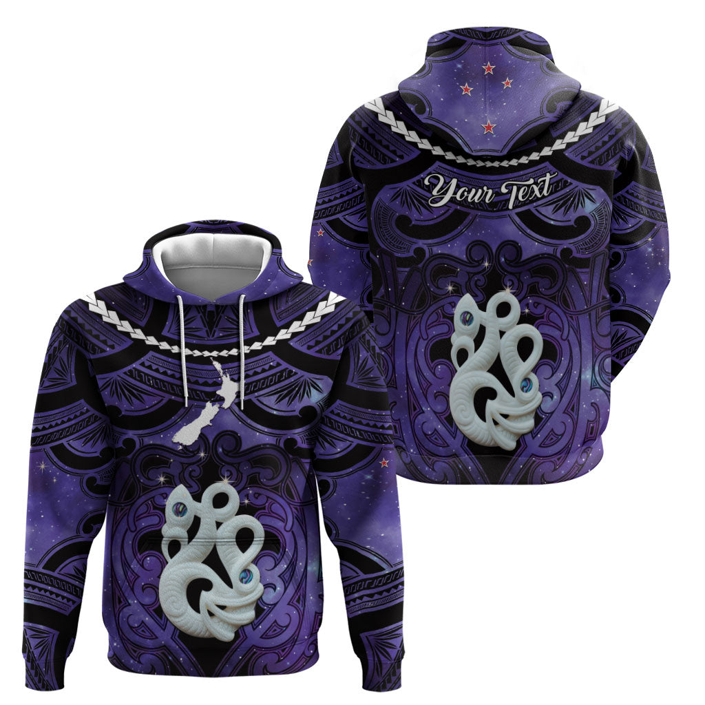 Personalised Maori Matariki Manaia Waiporoporo Zip Hoodie Maori Kowhaiwhai Pattern Galaxy LT01 - Polynesian Pride