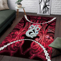 Maori Matariki Manaia Whero Area Rug Maori Kowhaiwhai Pattern Galaxy