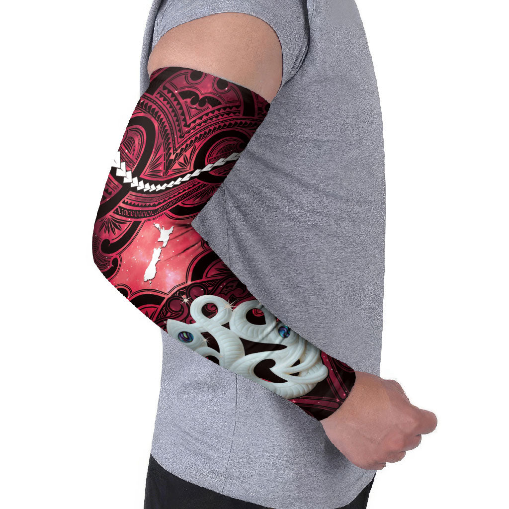 Personalised Maori Matariki Manaia Whero Arm Sleeves Maori Kowhaiwhai Pattern Galaxy LT01 - Polynesian Pride