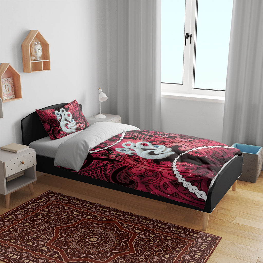Maori Matariki Manaia Whero Bedding Set Maori Kowhaiwhai Pattern Galaxy LT01 - Polynesian Pride