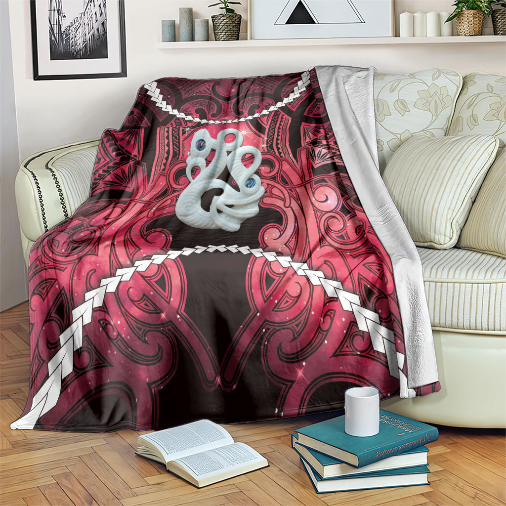 Maori Matariki Manaia Whero Blanket Maori Kowhaiwhai Pattern Galaxy LT01 Red - Polynesian Pride