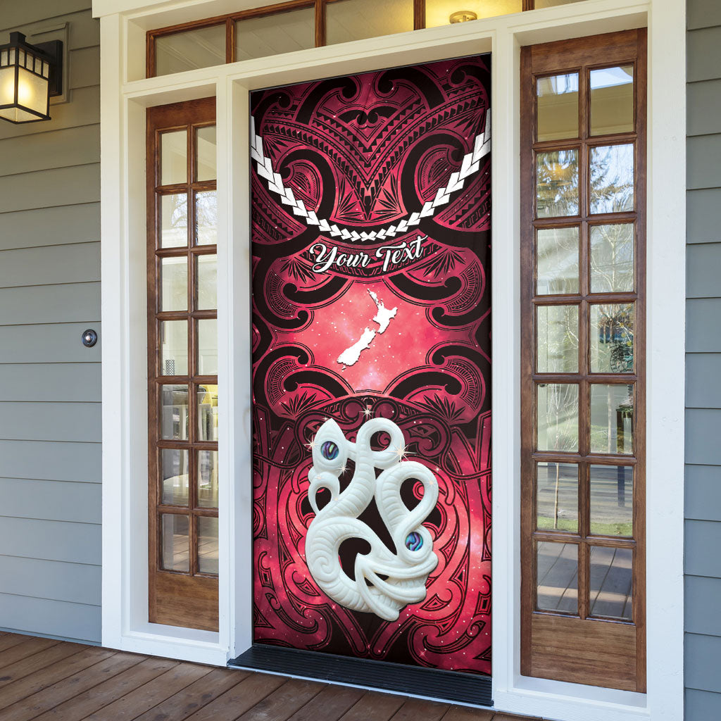 Personalised Maori Matariki Manaia Whero Door Cover Maori Kowhaiwhai Pattern Galaxy