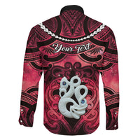 Personalised Maori Matariki Manaia Whero Family Matching Long Sleeve Bodycon Dress and Hawaiian Shirt Maori Kowhaiwhai Pattern Galaxy
