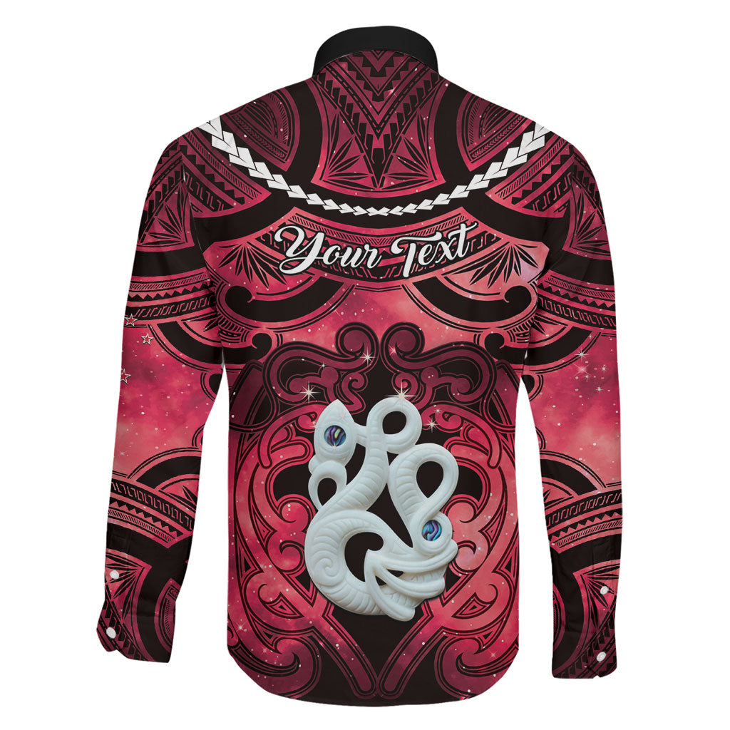 Personalised Maori Matariki Manaia Whero Family Matching Short Sleeve Bodycon Dress and Hawaiian Shirt Maori Kowhaiwhai Pattern Galaxy