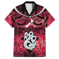 Personalised Maori Matariki Manaia Whero Hawaiian Shirt Maori Kowhaiwhai Pattern Galaxy LT01 Red - Polynesian Pride