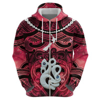 Personalised Maori Matariki Manaia Whero Hoodie Maori Kowhaiwhai Pattern Galaxy LT01 - Polynesian Pride