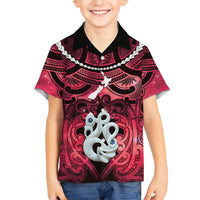 Personalised Maori Matariki Manaia Whero Kid Hawaiian Shirt Maori Kowhaiwhai Pattern Galaxy