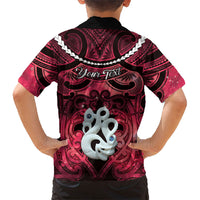 Personalised Maori Matariki Manaia Whero Kid Hawaiian Shirt Maori Kowhaiwhai Pattern Galaxy