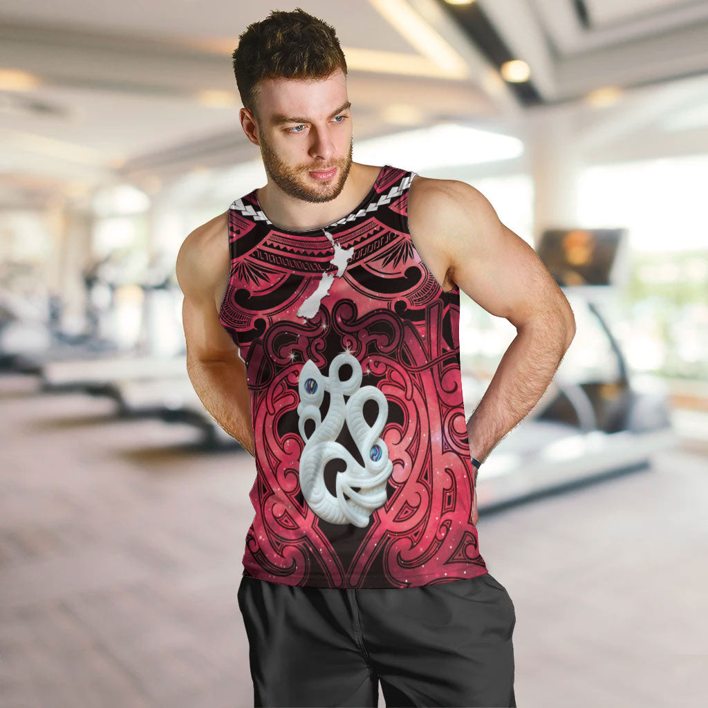 Personalised Maori Matariki Manaia Whero Men Tank Top Maori Kowhaiwhai Pattern Galaxy