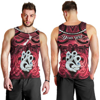 Personalised Maori Matariki Manaia Whero Men Tank Top Maori Kowhaiwhai Pattern Galaxy