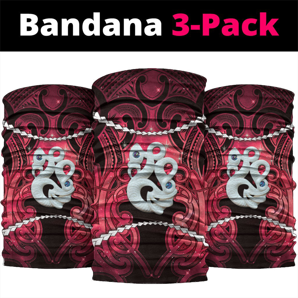 Maori Matariki Manaia Whero Neck Gaiter Maori Kowhaiwhai Pattern Galaxy LT01 package One Size: 25*50cm Red - Polynesian Pride