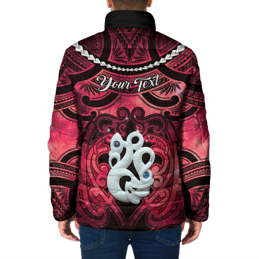 Personalised Maori Matariki Manaia Whero Padded Jacket Maori Kowhaiwhai Pattern Galaxy LT01 - Polynesian Pride